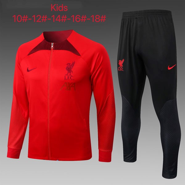 Kinder Trainingsanzug Liverpool 2023 Rote Schwarz